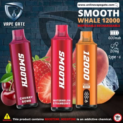 Smooth Whale Disposable Vape (12,000 Puffs) - Cherry Bomb / 20 mg