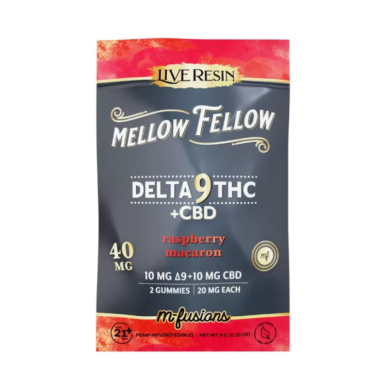 Mellow Fellow Live Resin M-Fusions 2pc D9 Edibles – 40mg - Discountvapepen