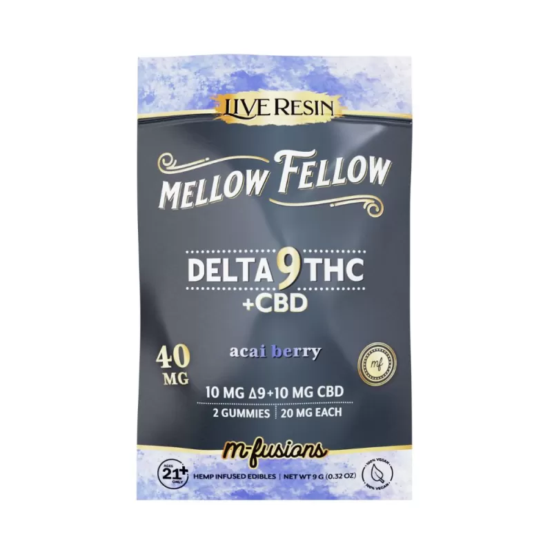 Mellow Fellow Live Resin M-Fusions 2pc D9 Edibles – 40mg - Discountvapepen - Image 2