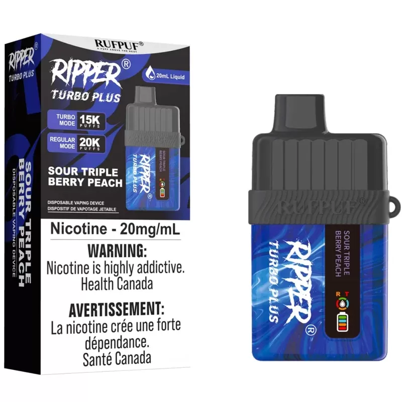 RIPPER TURBO PLUS Disposable Vape – Sour Triple Berry Peach