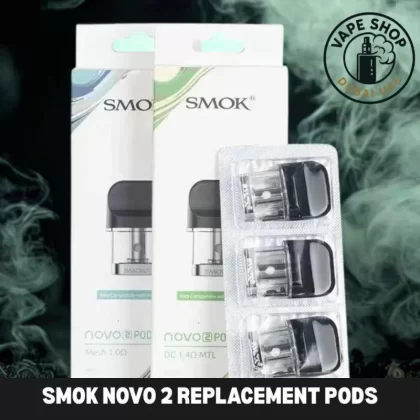 Smok Novo 2 Replacement Pods in Vape Dubai - 1.4 ohm MTL, Quartz Coil Pod 1.4 Ohm