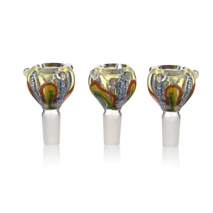 Bowl | Rasta Flower Glass Bowls | 14mm – Rasta – 3 Count - Ejuicewarehouse