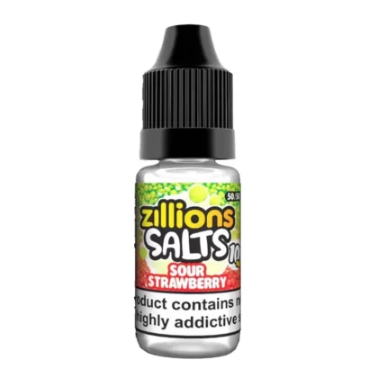 Zillions Salts Sour Strawberry Nic Salt Vape Juice - 10 Pack - Strength 10mg