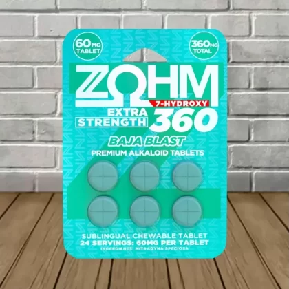 Zohm 7-Hydroxy Extra Strength Tablets 360mg - quantity#Zohm Baja Blast 360mg BULK CASE DEAL 10 x 6ct = 60 Tablets NO DISCOUNTS ALLOWED>Zohm Baja Blast 6ct Single Blister Pack>Zohm Rocket Pop (1B0249)