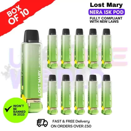 Lemon Lime Lost Mary Nera15K REFIL Box OF 10