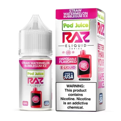 RAZ x Pod Juice SALT Synthetic E-Liquid 30ml - Blue Razz Cotton Clouds / 35mg