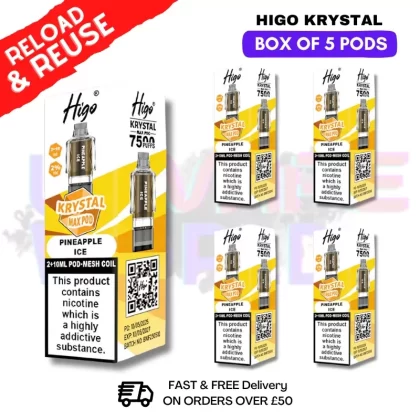 Pineapple Ice Krystal Higo Max Replacement Pods BOX OF 5