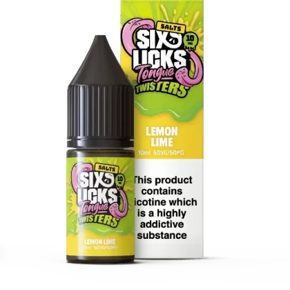 SIX LICKS TONGUE TWISTERS LEMON LIME 10ML NIC SALT E-LIQUID