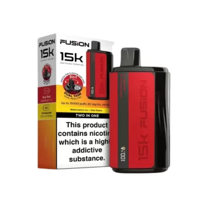 Ivg Fusion 2 in 1 Disposable Vape – Watermelon Ice + Kiwi Melon 20mg (15000Puffs)