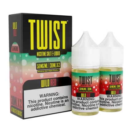 TWIST Nicotine Salt E-Liquid - Wild Red - 60ML E-Liquid (Twin 30ML Pack) - 50MG