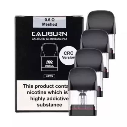 UWELL Caliburn G3 Pods 0.6Ω/0.9Ω/1.2Ω 2ML Replacement Pods – Pack Of 4 Pods