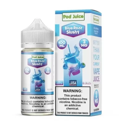 Pod Juice Blue Razz Slushy TF 100ml Vape Juice - Eightvape