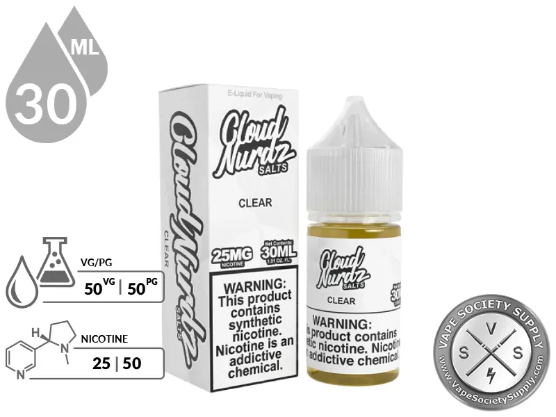 Clear by Cloud Nurdz Salts 30ml - Image 2