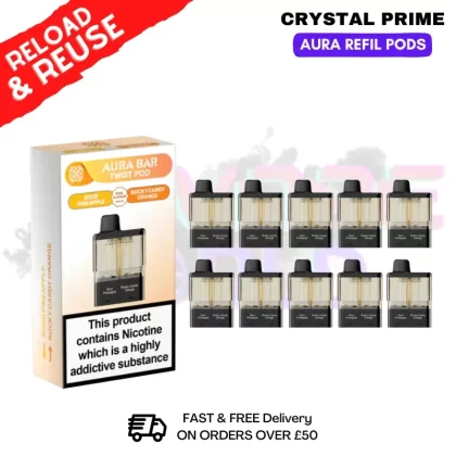Sour Pineapple Aura 40K Replacement Pods Box Of 10