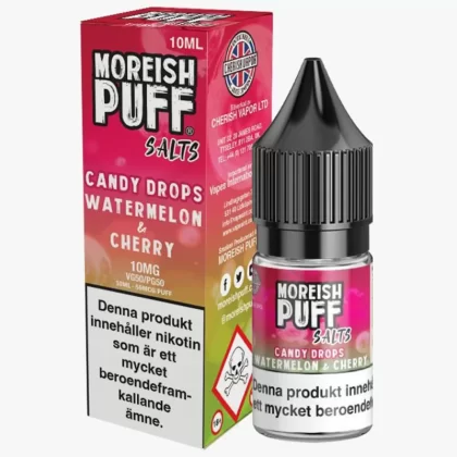 Moreish Puff Watermelon & Cherry Nicosalt 10mg 10ml – E juice med nikotin - Moreish Puff / Yes / 10mg / 10ml / 50/50