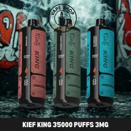 Kief King 35000 Puffs 3mg Nicotine Disposable Vape in Dubai UAE - Vape Product, FULL BOX 10 DEVICE; Blueberry Raspberry, Cola Lime