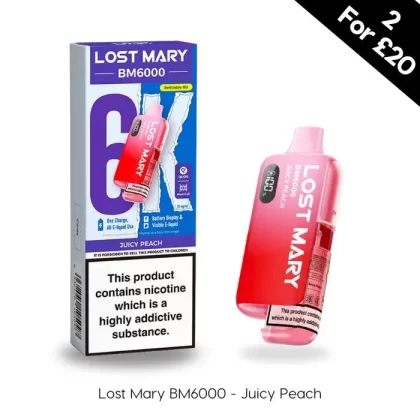Juicy Peach – Lost Mary BM6000 Prefilled Kit