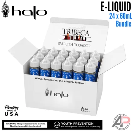 Halo Tribeca Smooth Tobacco E-Liquid 60mL 24 Bottle Mega Bundle Box - 0mg - 24 Bottle Bundle, 12mg - 24 Bottle Bundle