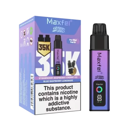 Maxfel Ultra Pro 35K Prefilled Pod Vape Kit - Red Bulls Ice / Cola Lime