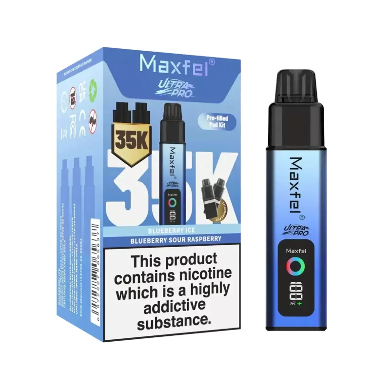 Maxfel Ultra Pro 35K Prefilled Pod Vape Kit - Red Bulls Ice / Cola Lime - Image 2