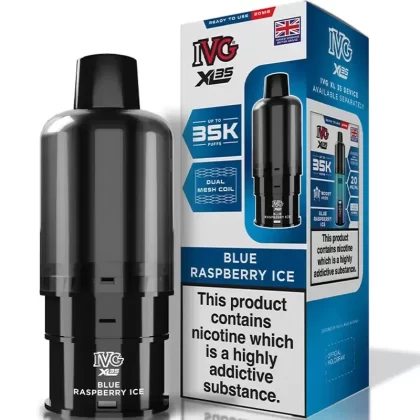 IVG XL 35K Refill Pod - Flavour#Blue Raspberry Ice>Blue Sour Raspberry>Cherry Peach Lemon>Classic Menthol>Fizzy Cherry>Green Apple>Guava Pineapple Passionfruit>Lemon & Lime>Peach Ice>Pineapp