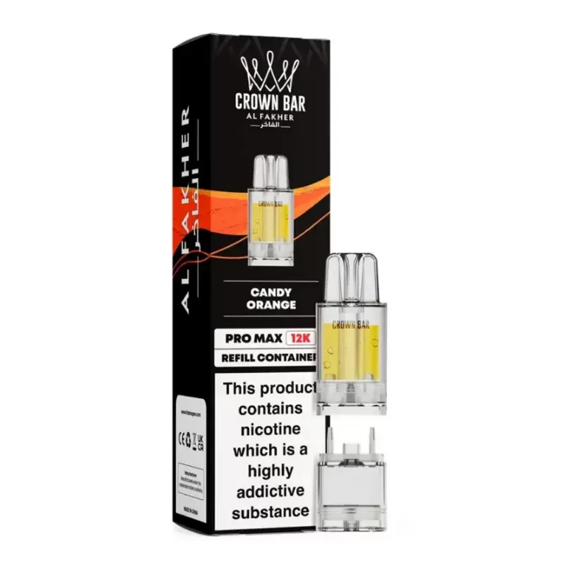 Al Fakher Crown Bar Pro Max 12K Prefilled Pod Candy Orange - Nicotine Strength#20mg (781C38)