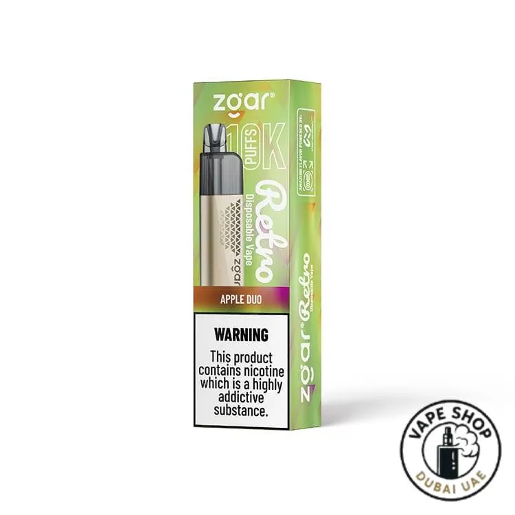 ZGAR Retro 10000 Puffs 5%(50mg) Nicotine In Dubai - Vape Product, BOX OF 10 PCS; Apple Duo, Banana Rush (380486) - Image 2