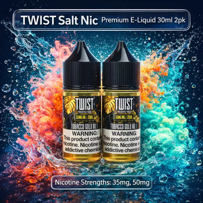 TWIST Salt Nic Premium E-Liquid 30ml 2pk - Yellow Peach / 35mg - Vapeciga