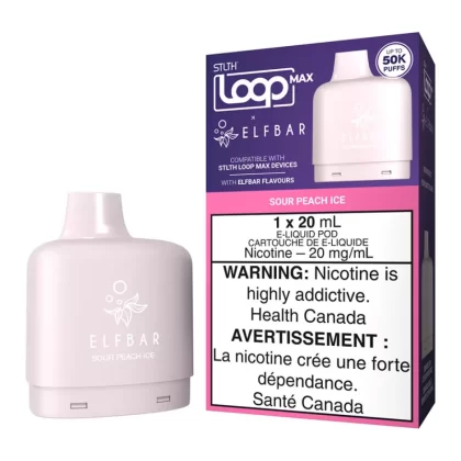 STLTH Loop Max X Elf Bar E-Liquid Pod Pack - Sour Peach Ice 20ml - 20mg/ml