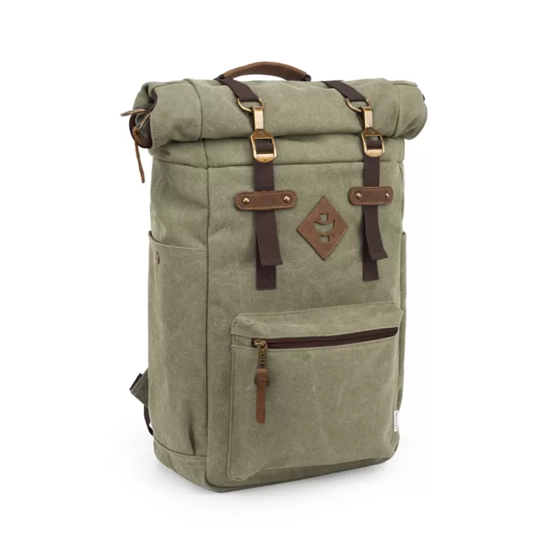 Revelry Drifter - Smell Proof Rolltop Backpack - Crosshatch Grey
