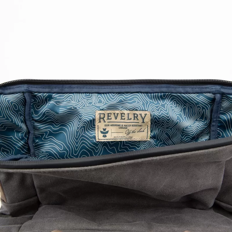Revelry Drifter - Smell Proof Rolltop Backpack - Crosshatch Grey - Image 3