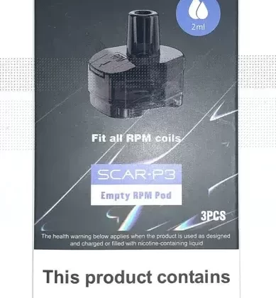Smok Scar-P3 Empty RPM Pods Pack of 3x, 2ml Replacement Vape Pods TPD Compliant