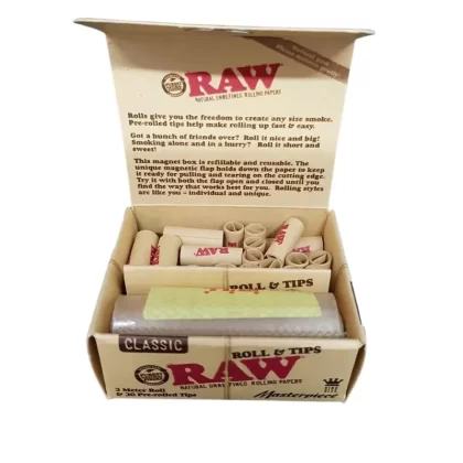 Raw Classic Masterpiece King Size Roll And Tips - Ecigpremium