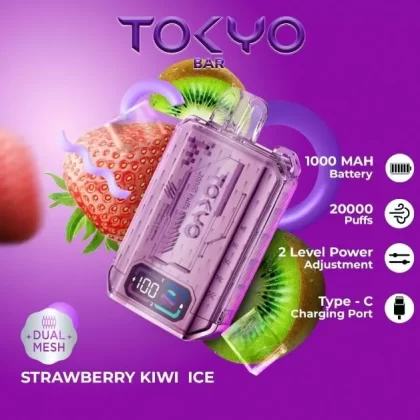 Tokyo Bar Rechargeable Disposable Vape (20,000 Puffs) - Strawberry Watermelon Ice / 50 mg