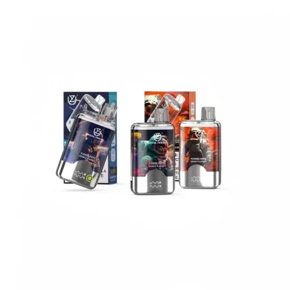 UZY Crystal Twin 50K Double Flavors Disposable Vape - Blueberry On Ice & Summer Peach Ice, Kiwi Passion Fruit Guava & Blueberry Raspberry; 3-nicotine, 2-nicotine