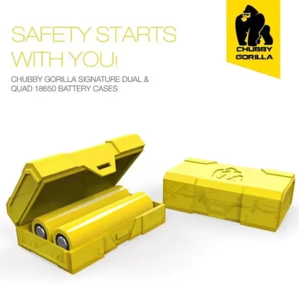 Chubby Gorilla Dual or Quad 18650 Battery Case Black or Yellow