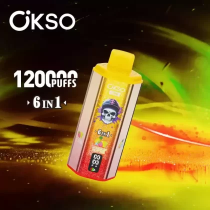 OKSO 6in1 120K | 6-in-1 option switch, 120000 puffs, LED display, bulk disposable vape - Aiviouvapes