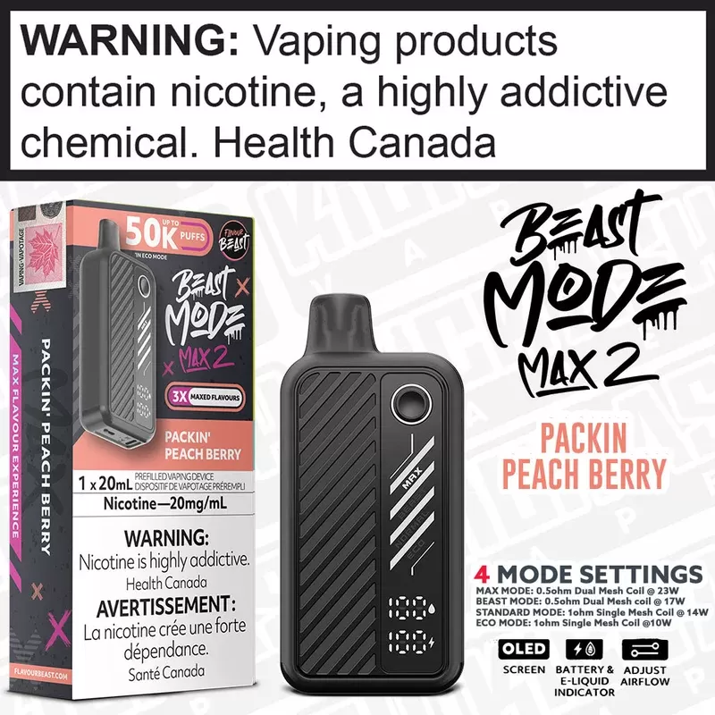 Packin Peach Berry BEAST MODE MAX 2 -50K -20mL