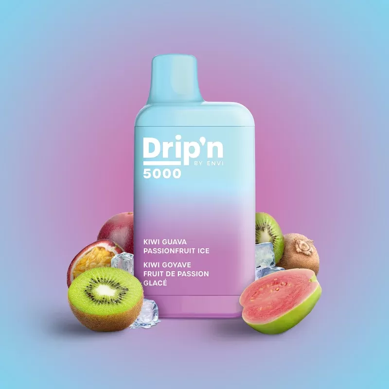 Drip’n by Envi – Kiwi Guava Passionfruit Ice – Disposable Vape