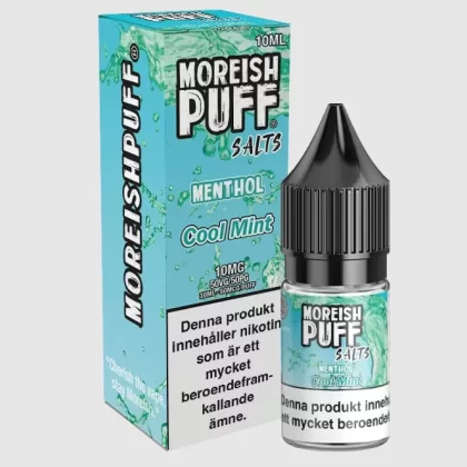 Moreish Puff Menthol – Cool Mint Nicosalt 10mg 10ml – E juice med nikotin - Moreish Puff / Yes / 10mg / 10ml / 50/50