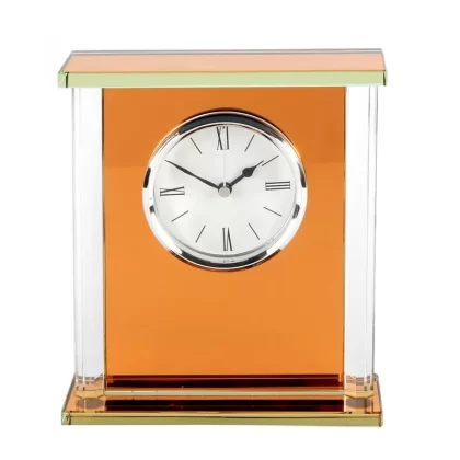 WIDDOP GLASS Bright Brass Hestia Home Collection Mantel Clock