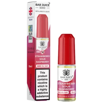 Strawberry Sour Raspberry Nic Salt E-Liquid by Bar Juice 5000 (10ml)