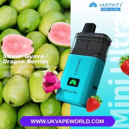 Straw Guava Hayati Mini Ultra 1500 Puff Twist Prefilled Bar