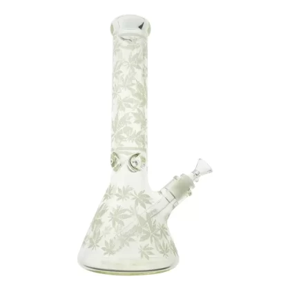 Glow In The Dark Leaf Beaker Bong – 13in