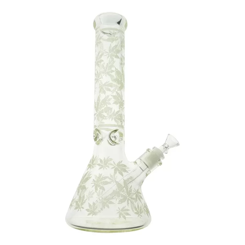 Glow In The Dark Leaf Beaker Bong – 13in
