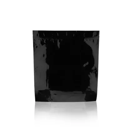 Tamper Evident | Glossy Black Vista Mylar Bag – Tear Notch | 14.5″ x 17″ – 448g – 100 Count