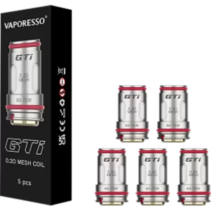 VAPORESSO GTI REPLACEMENT COILS DUBAI UAE - 0.2ohm GTi Mesh Coils 60-75W, 0.4ohm GTi Mesh Coils 50-60W
