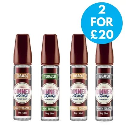 0mg Dinner Lady Tobacco 50ml Shortfill (70VG/30PG)