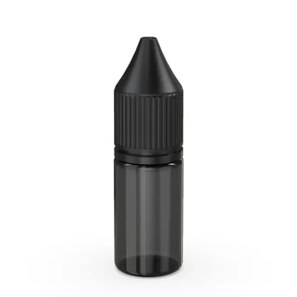 CHUBBY GORILLA | Child Resistant Unicorn V3 PET Dropper Bottles Transparent Black | 10mL – w/ Black Reducer – 2000 Count