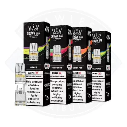 Al Fakher Crown Bar Mini 3K Refill Pods - Flavours#Banana Ice>Cold Blue
